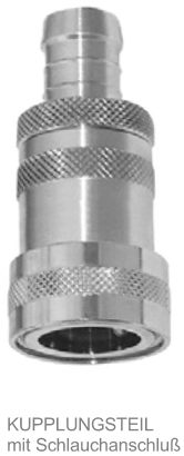 *NITO Schlauchkupplung m. Wasserstop 3/4"Schlauch, EDELSTAHL,foodsave *Vorabsperrung erforderlich, WSK dürfen nicht permanent unter Druck stehen