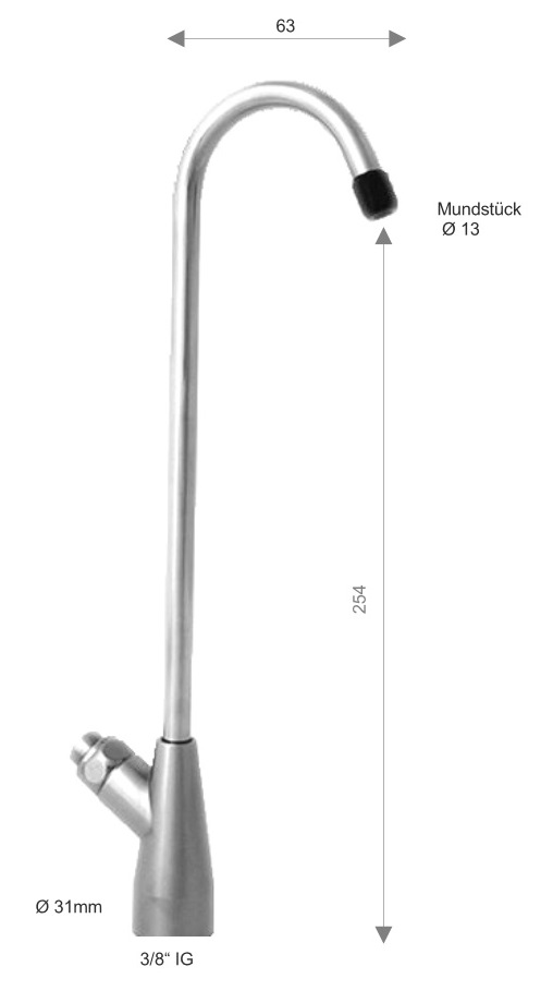 *Selbstschluss Glasfüllerarmatur 3/8"IG, Material Edelstahl, schwarz-matt *ACHTUNG beigepackte Pflegehinweise beachten