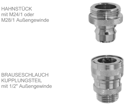 NITO Auslaufanschluss Kupplungs-Set 2-teilig, M24x1-AGx1/2"AG, Ms verchromt 