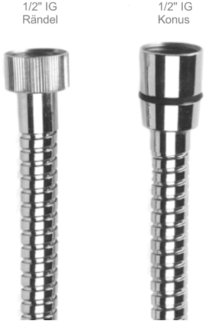 *AGRAFF Brauseschlauch, NICKEL gebürstet 1/2"Konus x Rändel, L=150cm *ACHTUNG beigepackte Pflegehinweise beachten