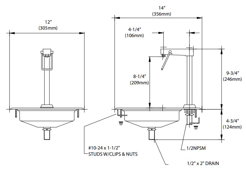 Edelstahl Wasserstation kompl. mit Glasfüller 