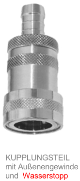 *NITO Schlauchkupplung m. Wasserstop 1/2"Schlauch, EDELSTAHL, foodsave *Vorabsperrung erforderlich, WSK dürfen nicht permanent unter Druck stehen *NITO Schlauchkupplung m. Wasserstop 1/2"Schlauch, EDELSTAHL, foodsave *Vorabsperrung erforderlich, WSK dürfen nicht permanent unter Druck stehen