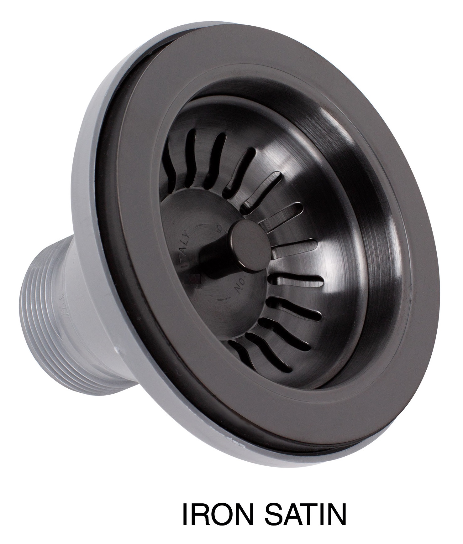 *Kunststoff Spülbecken-Ablaufventil 90mm 6/4" mit ES Sieb-Körbchen, SCHWARZ-MATT *ACHTUNG beigepackte Pflegehinweise beachten