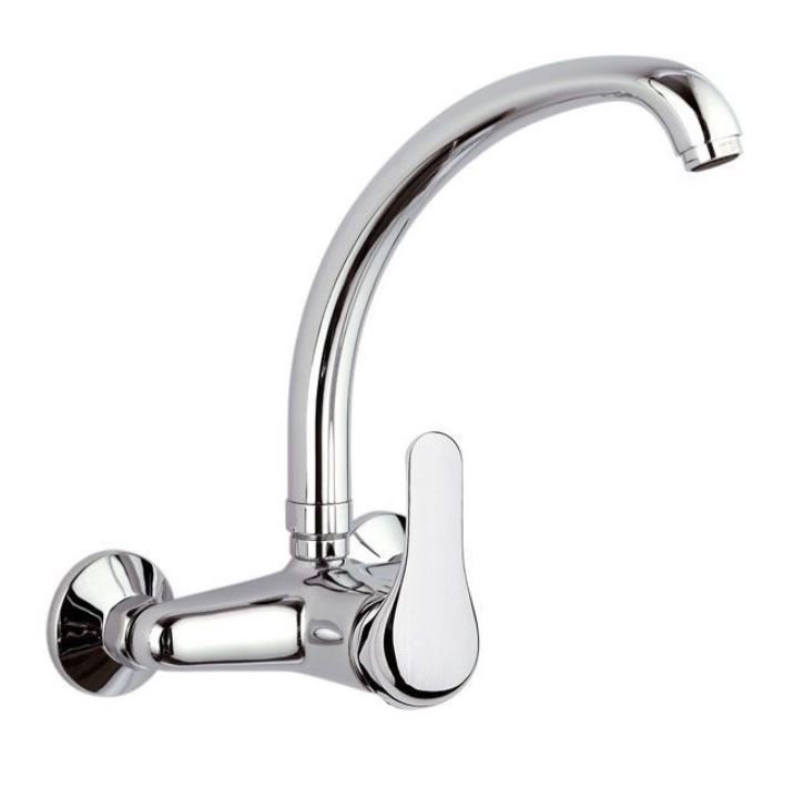 Std. Einhebel Wand-Spültischarmatur Abgang oben, schwenkbar, chrom 