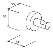 Bravat Varuna Haken einfach DxT=50x54mm, Ms chrom 
