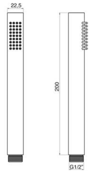 *Stabhandbrause "Modern R" 1/2"AG, Messing Nickel gebürstet *ACHTUNG beigepackte Pflegehinweise beachten