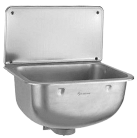 Edelstahl Ausgußbecken "Universal" m. Spritzrückwand  Edelstahl Ausgußbecken "Universal" m. Spritzrückwand