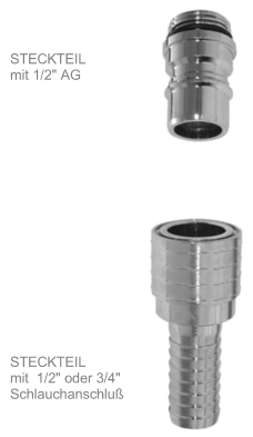 NITO Sicherheitskupplungs-Set Stecker 1/2"AG + Schlauchkuppl.3/4" 