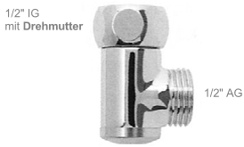 *Brauseschlauch Entleerventil 1/2"ÜMx1/2"AG *beigefügte Funktions- u. Montagehinweise beachten
