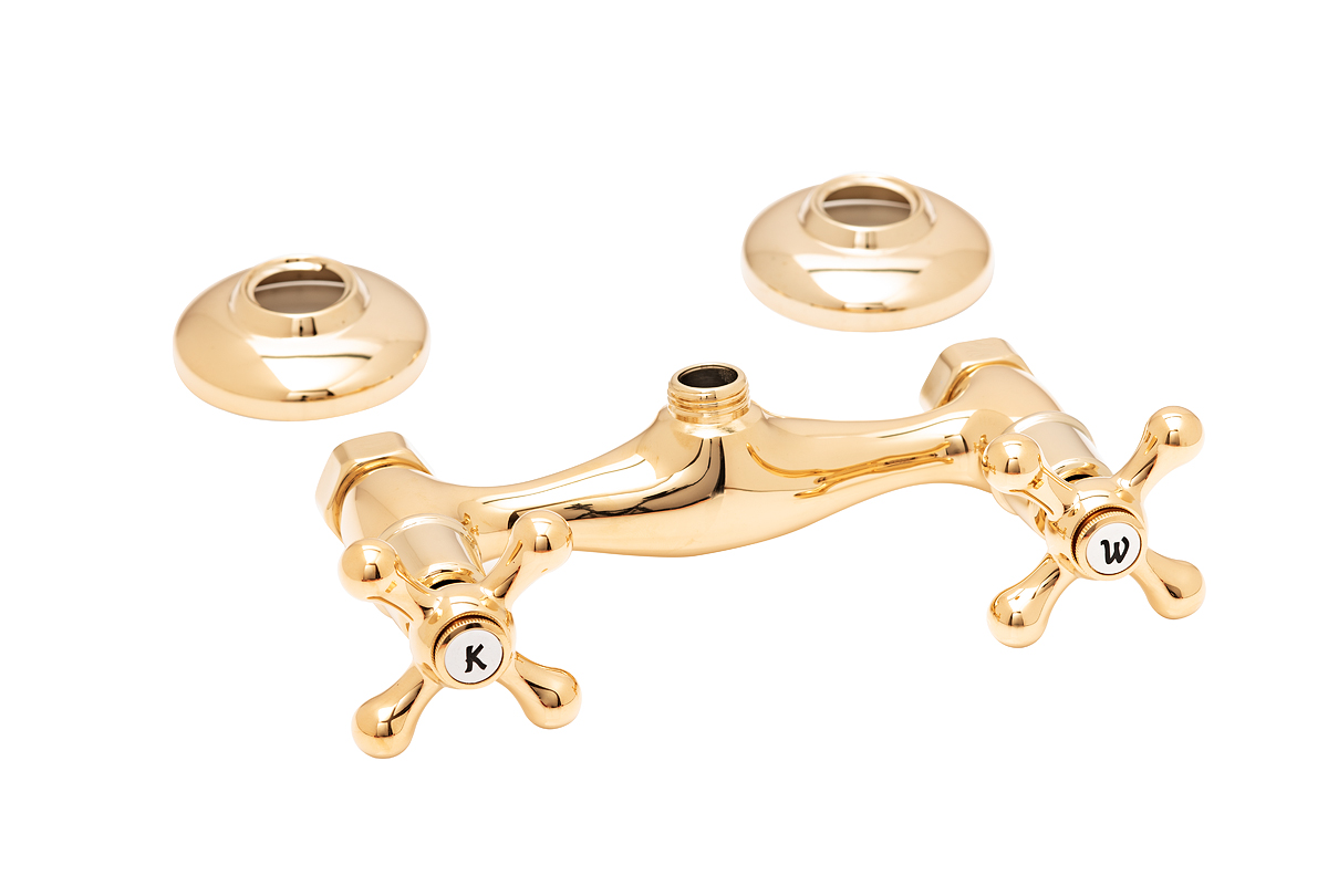 *KLASSIK Brausearmatur, Abgang unten 1/2"AG, S-Anschl."RK"u.Ros., gold *ACHTUNG beigepackte Montage- und Pflegehinweise beachten