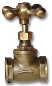 *Durchgangsventil m KrGr, Ms bronziert 1"IGx1"IG *Achtung Pflegehinweise beachten!