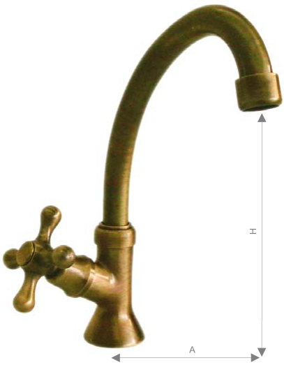 *Nostalgie Standventil "Classico" 1/2"AG, HU-Ausl., Messing bronziert *Achtung Pflegehinweise beachten!