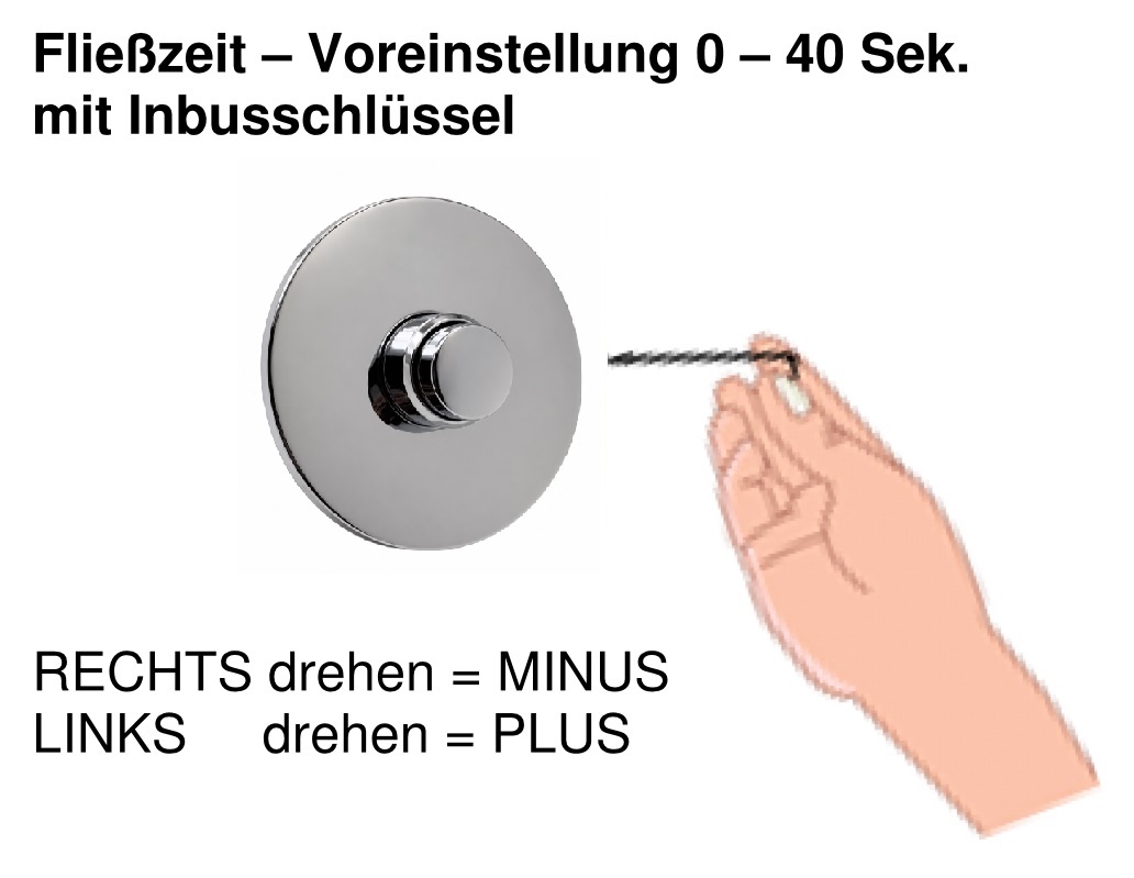 *Selbstschluss Durchgangsventil 1/2"AGx1/2"AG, UP-Montage, inkl.Rosette *Bedienungshinweise/Beipackzettel beachten