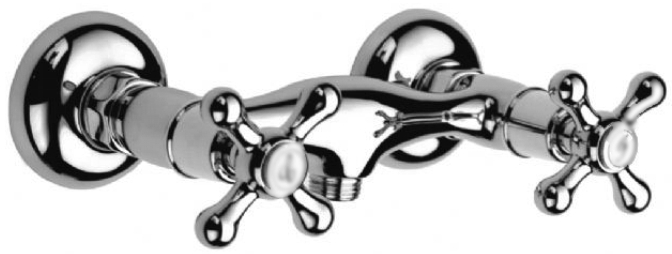 *KLASSIK Brausearmatur, Abgang unten 1/2"AG, S-Anschl."RK"u.Ros., chrom *ACHTUNG beigepackte Montagehinweise beachten