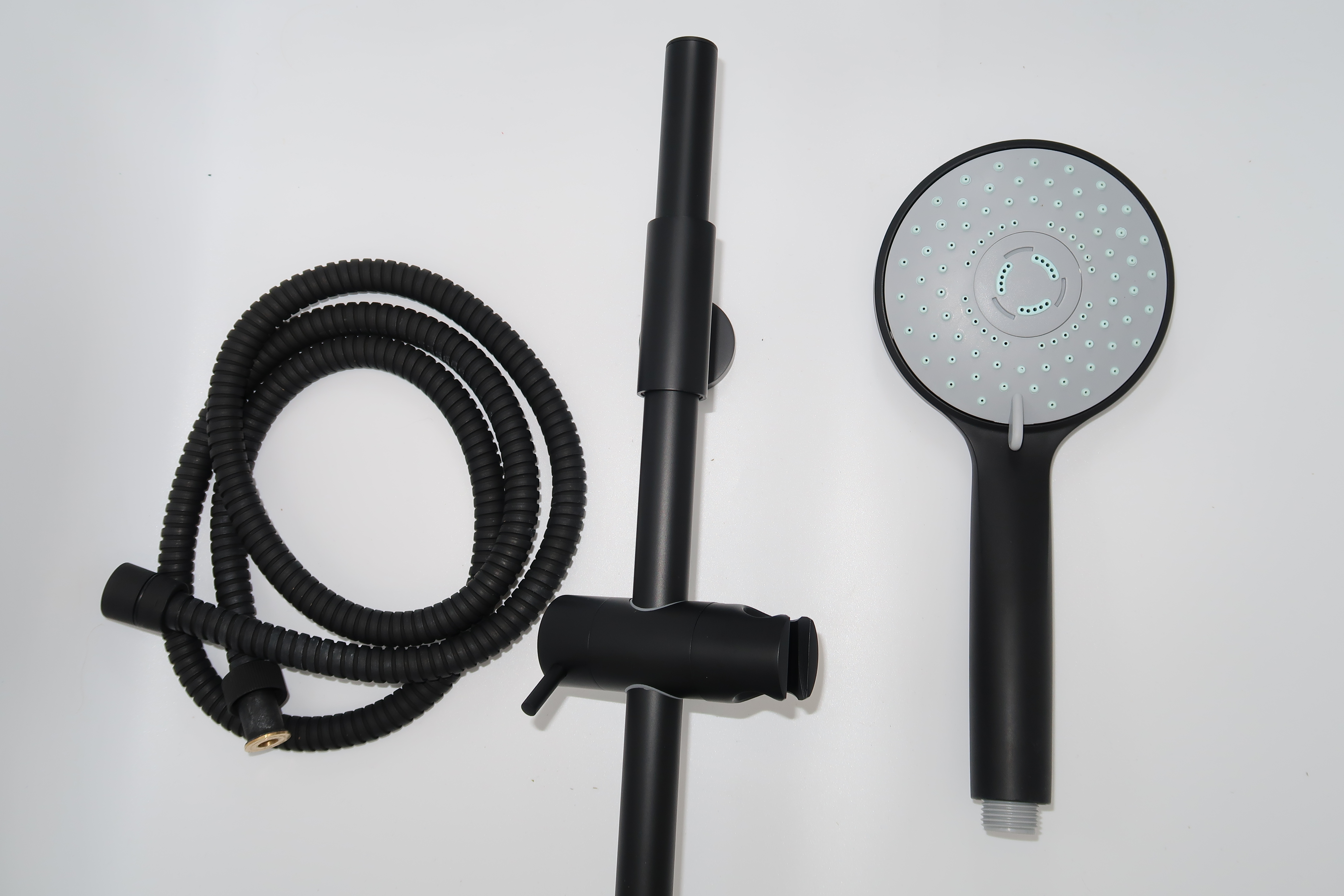 *Brausegarnitur "DESIGN R90", komplett Ms SCHWARZ-MATT, variable Befestigung *ACHTUNG beigepackte Pflegehinweise beachten