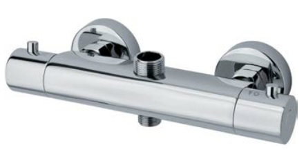 Brausethermostat Wand-Aufputz, Ms chrom 1/2"AG-unten+3/4"AG-oben, m.Umsteller 