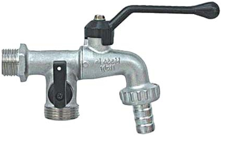 Auslauf Kugelhahn - schw. Ausführung 1/2"x3/4"AG, mit 2. Absperrventil 