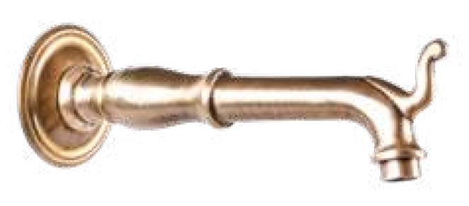 *Brunnenrohr "Landhaus 3", inkl.Ros.D=100mm 3/4"AG, L=25cm, Messing bronziert *Achtung Pflegehinweise beachten!