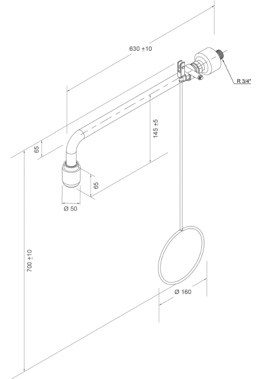 *Körper Notdusche, UP-Wandmontage 3/4"AG, mit Betätigung, Farbe grün *eine Warenrückgabe ist nicht möglich, Beipackinfos beachten!