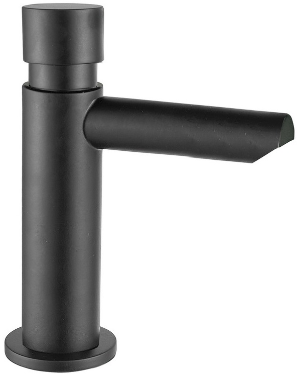 Selbstschluss Waschtisch-Standventil 1/2"AG, schwarz/matt ca.15s@3bar, 5l/min, ACHTUNG Pflegeanleitung beachten!!!