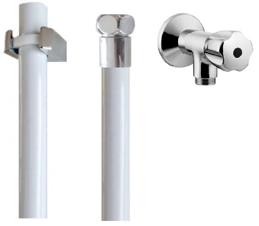 Kneipp/Sauna-Garnitur chrom/weiß Schl.3/4"-200cm, Hahn Klassik 1/2"x3/4" Kneipp/Sauna-Garnitur chrom/weiß Schl.3/4"-200cm, Hahn Klassik 1/2"x3/4"