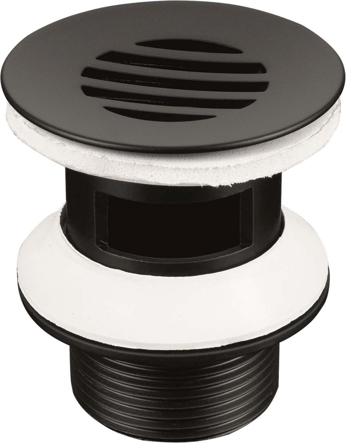 *Schaftventil m.Siebschlitz m.ÜL, Messing schwarz-matt 5/4", 35-60mm, inkl.Flanschmutter *Achtung Pflegehinweise beachten!