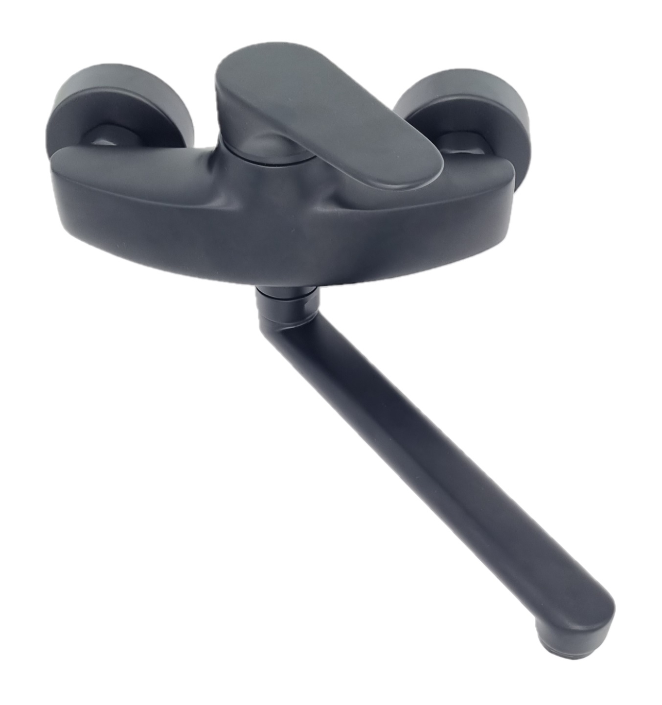 *Wand-Spt-Einhebelmischer m.Schwenkauslauf Ms schwarz-matt, A=200mm *ACHTUNG beigepackte Montage- u. Pflegehinweise beachten