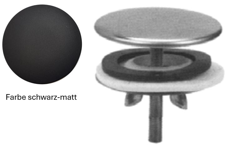 *Hahnloch Abdeckung d=44mm, Inox schwarz-matt *ACHTUNG beigepackte Pflegehinweise beachten
