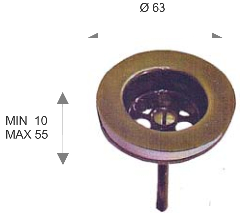 *Universal Ablaufventil Simplex 5/4"AG, d=65mm, bronziert *Achtung Pflegehinweise beachten!