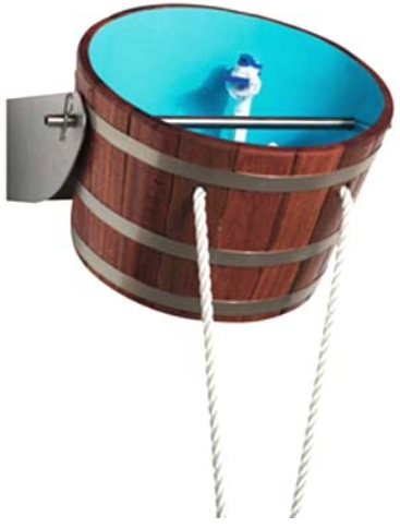 *Eimer Schwalldusche aus Kambalaholz für Außenbereich *Montage-, Bedienungs- u. Wartungshinweise beachten. Siehe Beipack-Info! *Eimer Schwalldusche aus Kambalaholz für Außenbereich *Montage-, Bedienungs- u. Wartungshinweise beachten. Siehe Beipack-Info!
