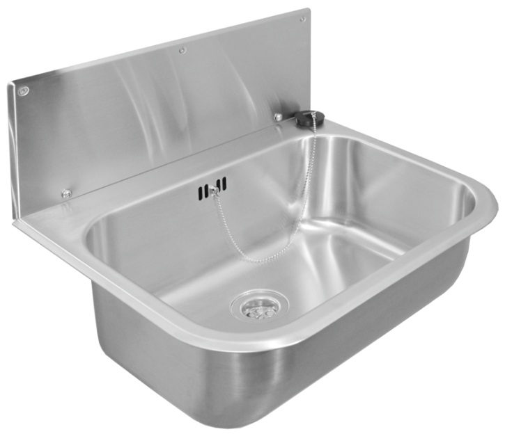 Edelstahl Ausgussbecken 490x390x175mm inkl.Ventil+Stopfen+Kette, Konsole 313100 Edelstahl Ausgussbecken 490x390x175mm inkl.Ventil+Stopfen+Kette, Konsole 313100