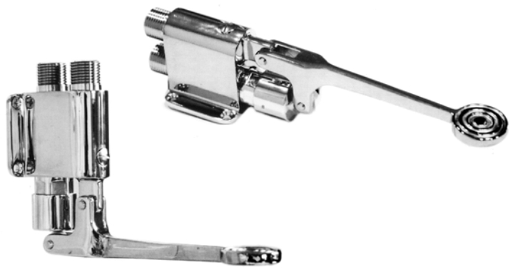 Fusshebel-Ventil m.Selbstschlussfunktion 1/2"IGxAG, Messing verchromt 