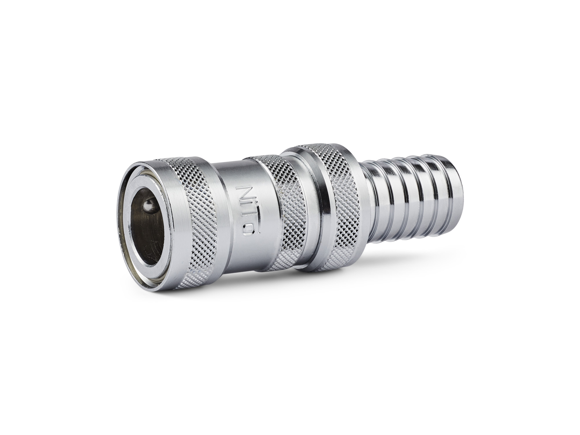 *NITO Schlauchkupplung m.Wasserstop Stecktülle 3/4",  Messing verchromt *Vorabsperrung erforderlich, WSK dürfen nicht permanent unter Druck stehen *NITO Schlauchkupplung m.Wasserstop Stecktülle 3/4",  Messing verchromt *Vorabsperrung erforderlich, WSK dürfen nicht permanent unter Druck stehen