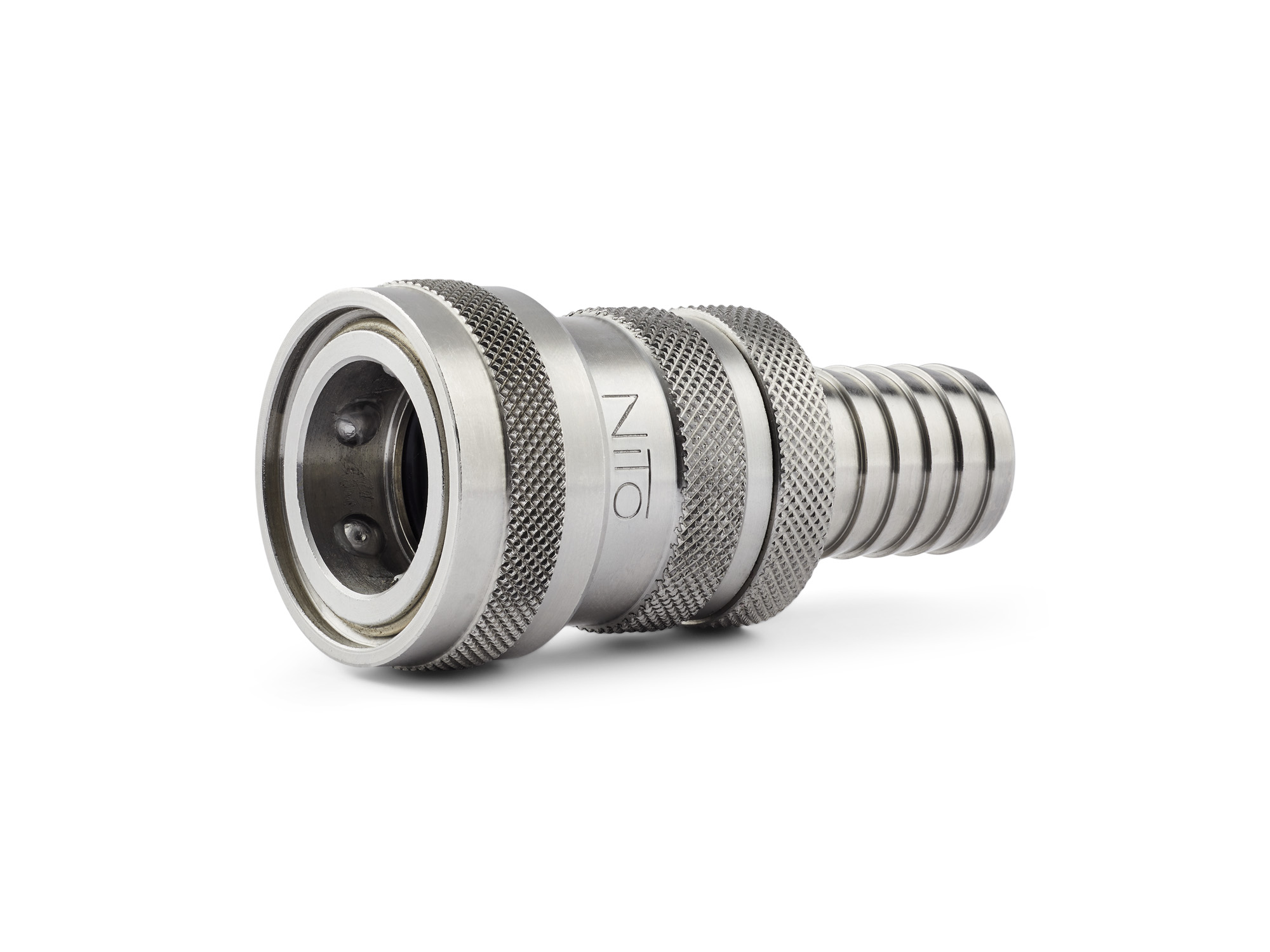 *NITO Schlauchkupplung m. Wasserstop 3/4"Schlauch, EDELSTAHL,foodsave *Vorabsperrung erforderlich, WSK dürfen nicht permanent unter Druck stehen