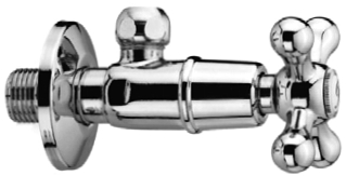 *KLASSIK Eckventil m. Kreuzgriff "K" 1/2"AGx10mm Cu, Ros., bronze *ACHTUNG beigepackte Pflegehinweise beachten