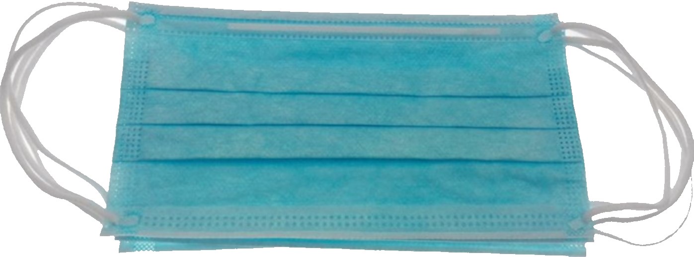 Corona Hygiene Mundschutz 3-lagig blau mit Nasenbügel, 50 Stk./Box 