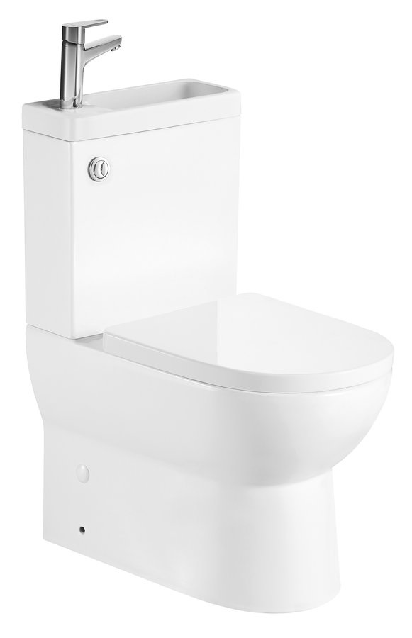 HYGIE WC-Kombi 2.0 m.integ.WT, weiß f.KW+WW, WC-Sitz-soft-close, oh.Armatur 5xFlex.Schlauch, 2xEckv., 3xWC-Anschl.