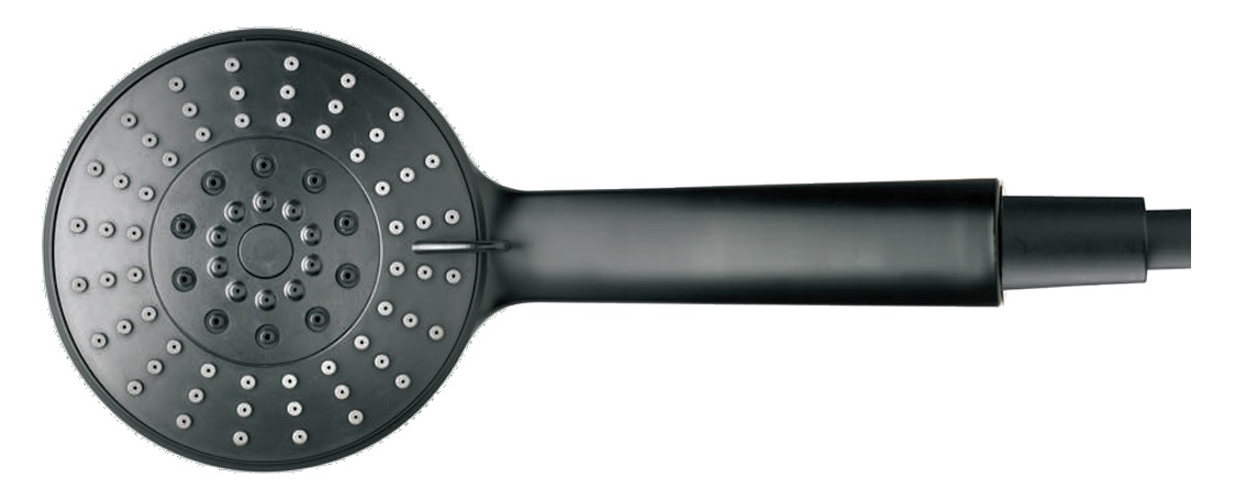 *Handbrause "DESIGN 5" 5-strahlig, d=120mm 1/2"AG, Antikalknoppen, ABS schwarz/matt *Achtung Pflegehinweise beachten!