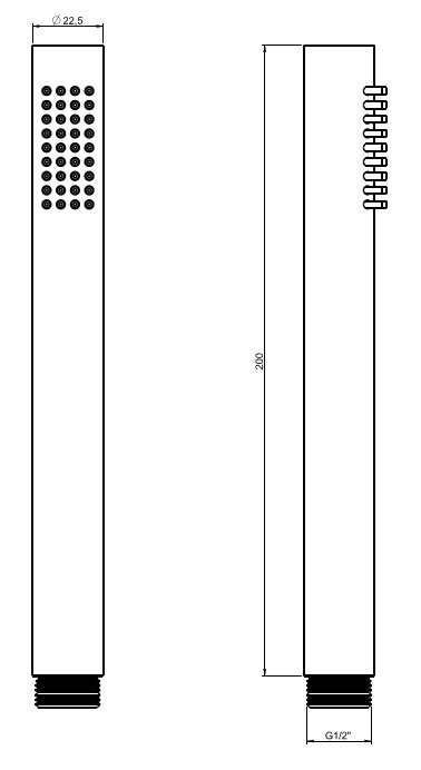*Stabhandbrause "Modern R" 1/2"AG, Messing schwarz/matt *ACHTUNG beigepackte Pflegehinweise beachten *Stabhandbrause "Modern R" 1/2"AG, Messing schwarz/matt *ACHTUNG beigepackte Pflegehinweise beachten