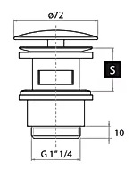 *Schaftventil m.Permanentstopfen m.ÜL 5/4", S=10-45mm, Edelstahl optik *Achtung Pflegehinweise beachten!