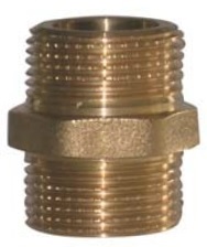 Doppelnippel, Messing blank 1"AGx1"AG 