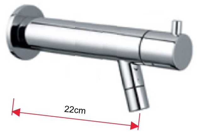 DESIGN Auslaufventil aus Messing 1/2"AG, verlängerte Ausführung +140mm 