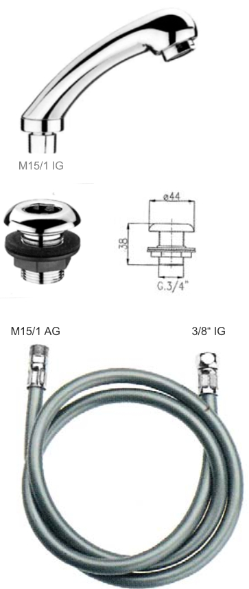 Austauschset zu Friseur Hebelmischer Set 3-teilig - Handbrause schwarz 