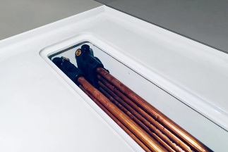 Unocconi Joulia Twinline 6-Rohr lang Duschrinne m.Wärmetauscher, m.Abdeckung geschliffen wandseitige Montage 