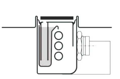 Unocconi Joulia Inline 5-Rohr Duschrinne m.Wärmetauscher, m.Abdeckung geschliffen wandseitige Montage, mit Turbulatoren 