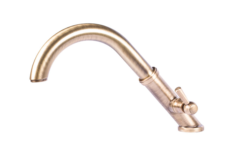 *Standventil "Antik 45°", Metall-Hebelgriff 1/2"AG, A=330mm, H=220mm, Ms bronziert *Achtung Pflegehinweise beachten!