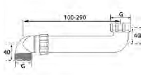 Raumsparablaufbogen DN40, PP weiss 6/4"x6/4" 