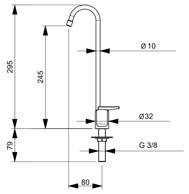 Selbstschluss Glasfüllerarmatur m.Tippbetätigung 3/8"AG, Ms verchromt 