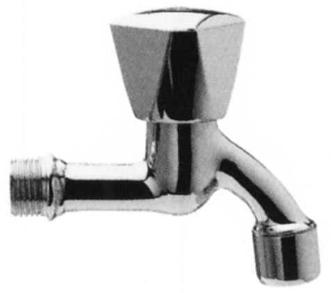 Auslaufventil mit Perlator 1/2"AG, Messing poliert verchromt 