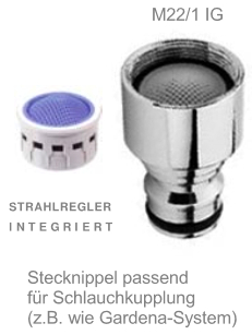 Auslauf Steck-Adapter, Ms chrom M22x1-IG 